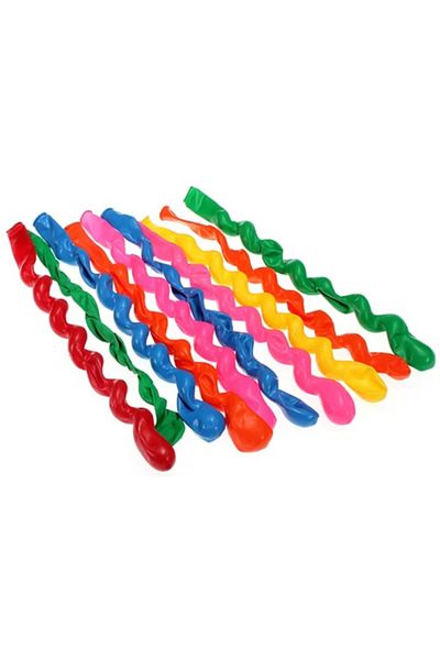 Ropet Set of 100 latex balloons, Spiral, Colorful, 100cm, Ropet