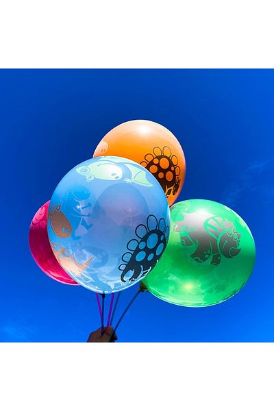 Ropet Set of 50 latex balloons, With Animals, 30cm, Ropet