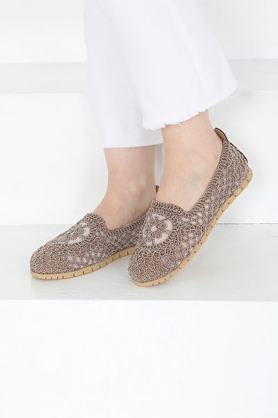 TOFİSA Women's Mink Knitted Ballerinas - 27240