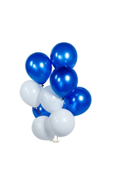 Ropet Set 10 baloane latex, Albastru/Alb, 30cm, Ropet
