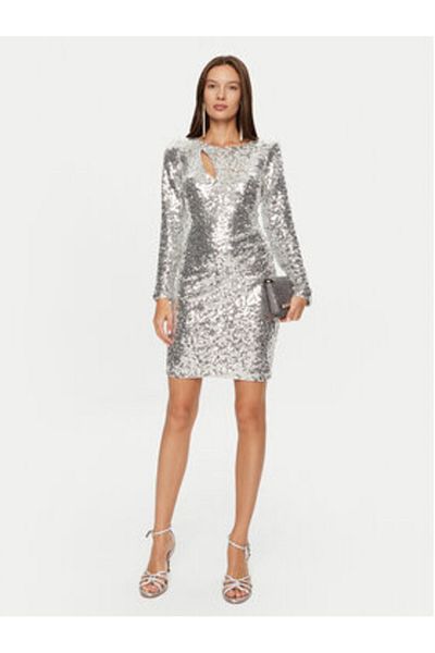 RINASCIMENTO Rochie de cocktail pentru femei CFC0019792002 argintie