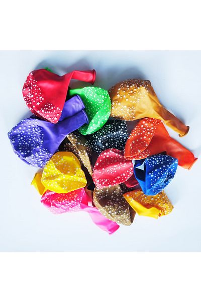 Ropet Set of 100 latex balloons, With stars, 30cm, Ropet