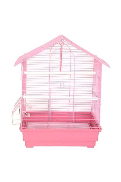 STOREMAX Dayang Two Door Roof Budgie Cage Pink 35X28X46 cm