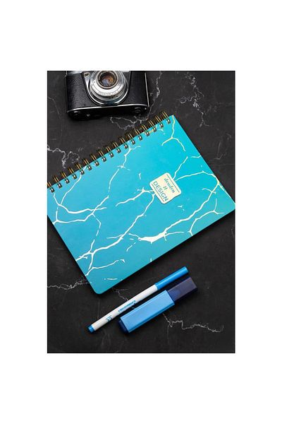denden Marble Turquoise 17X24 Striped Notebook