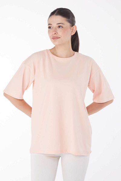 TOFİSA Tricou de damă liliac - Decolteu simplu - 25849