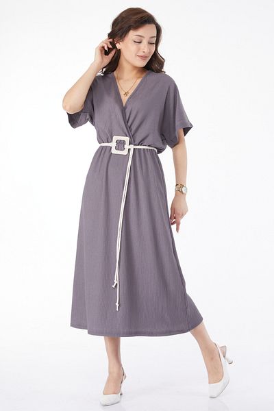 TOFİSA Rochie cu curea afumată - 24660
