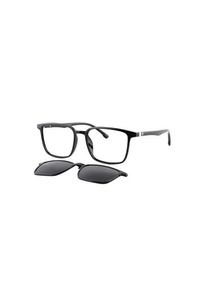 Target Tk321 C0101P 53Ekt Men's Polarized Clip-On Blue Light Protection Screen Glasses (Bright Black)