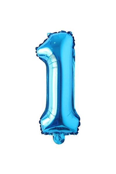 Ropet Metallic foil balloon, Number 1, birthday, 80 cm, Blue