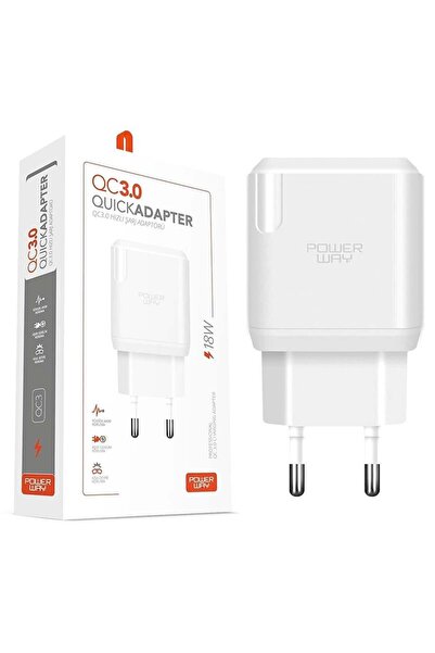 Powermaster Powerway QC3 3 Amper 18W Tüm Telefonlarla Uyumlu USB Hızlı Şarj A...