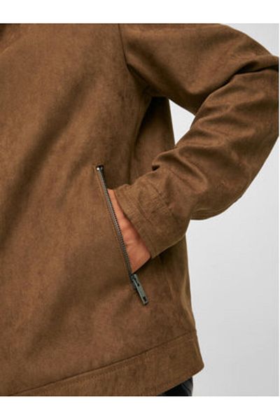 Jack & Jones Jachetă din piele ecologică pentru bărbați Jack Jones 12223141 Maro