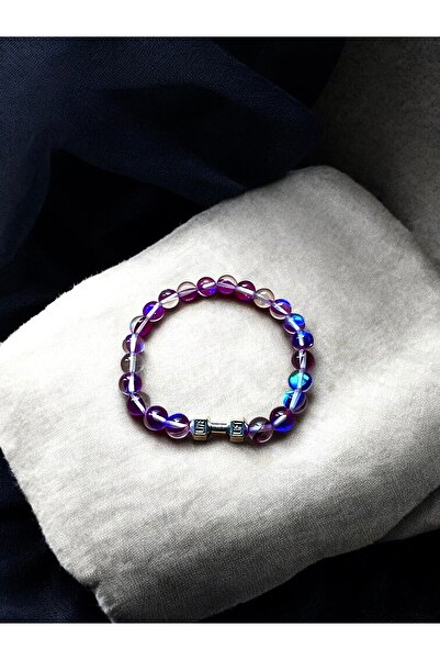 Padore Accessory Ruhun Huzurlu, Bedenin Güçlü: Dumbell Detaylı Mor Termal Kuvars Doğal Taş Bileklik