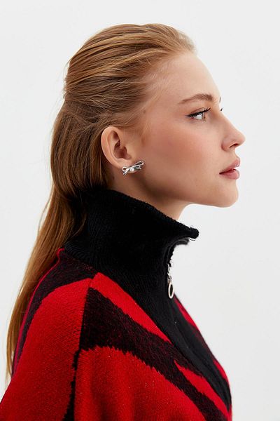 Nish&Chic Pearl Ribbon Earrings