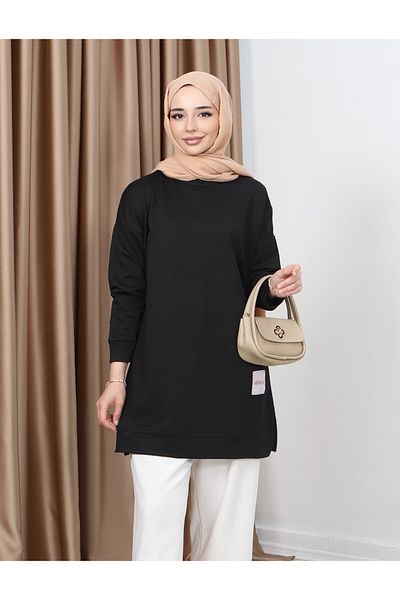 Miyalon Crew Neck Anti-Sweat Hijab Women's Tunic - Summer, Combed Cotton Fabric