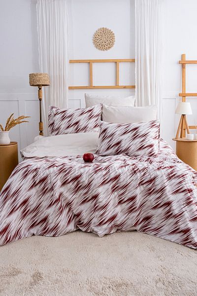 GARDEN ROOM Double Duvet Cover Set with Fitted Sheets Cotton Brush Beige