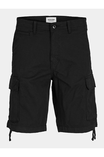 Jack & Jones Pantaloni scurți din material pentru bărbați Jack Jones 12253122 JPSTCOLE Negri