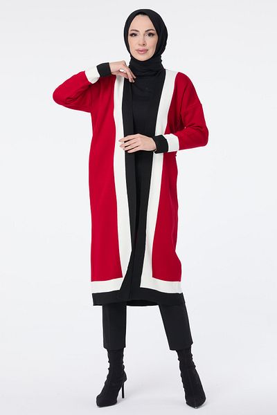 TOFİSA Knitwear Cardigan Red - 23734