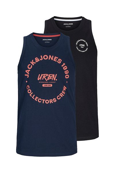 Jack & Jones jack jones Mens Set of 2 Tank Tops 12276429 Black, Navy