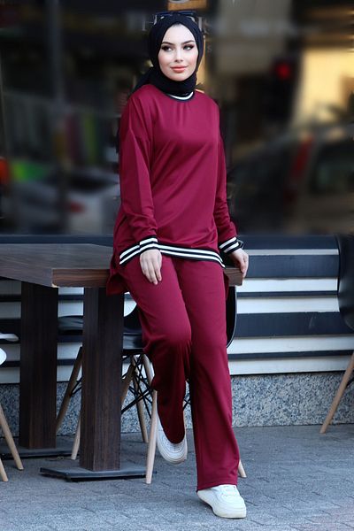 TOFİSA Tunic Trousers Claret Red - 11321