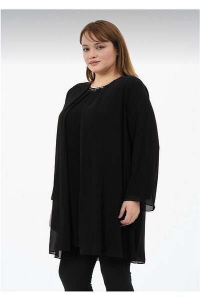 GLR&GYM Gülhan Women's Plus Size Chiffon Bluz Tunic