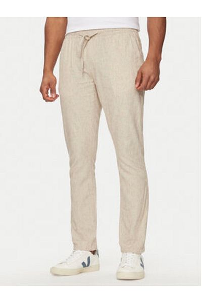 Indicode Pantaloni din material textil INVitaly 60-332 pentru bărbați, bej