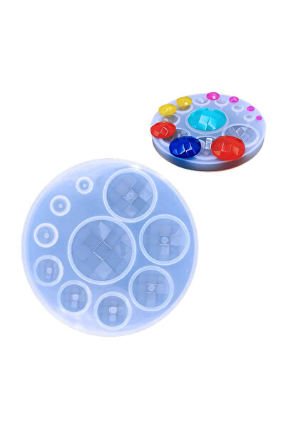 Getshopmini الايبوكسي جولة كريستال مجوهرات القرط قلادة العفن سيليكون