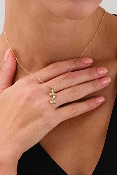 FERMAS KUYUMCULUK 14 Ayar Kalemli Z Harfli Altın Kolye