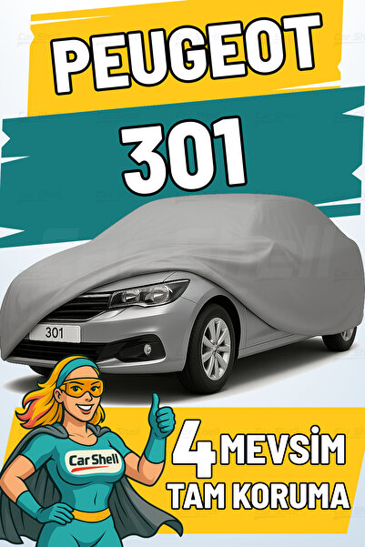 Car Shell Peugeot 301 Uyumlu Araba Brandası Su ve Güneş Geçirmez Çizilmez Miflonlu Örtü Oto Örtü