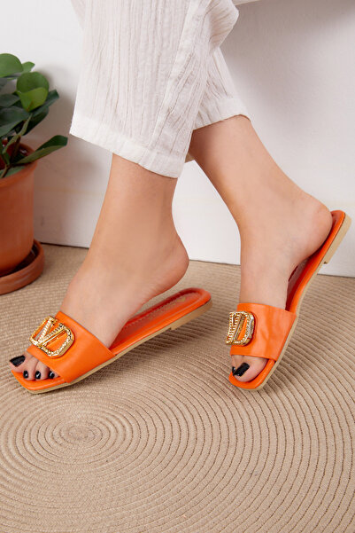 TOFİSA Жіночі капці з помаранчевою пряжкою 26162