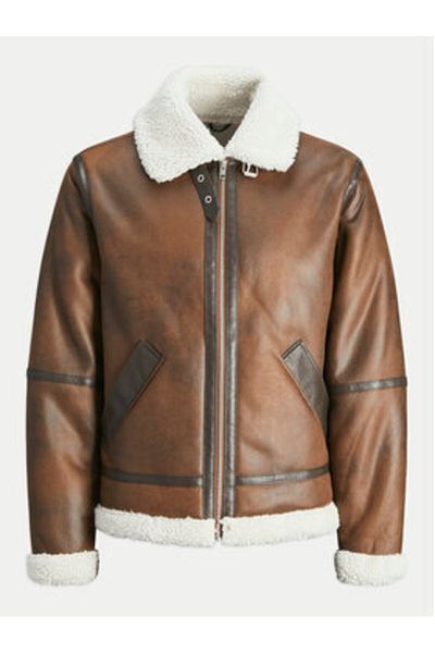 Jack & Jones Jachetă din piele ecologică pentru bărbați Jack Jones 12261819 maro