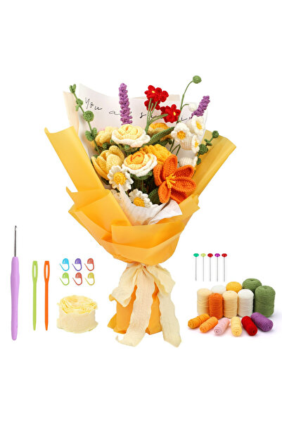 OBRO Set DIY complet de crosetat pentru incepatori sau avansati, Model Buchet...