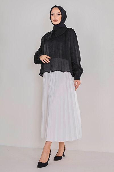TOFİSA Pleated Skirt White - 23036