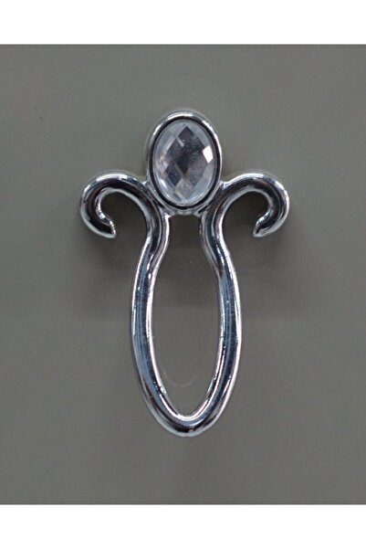 Generic Brand Chrome Crystal Detail Button Single Screw Cabinet Handle