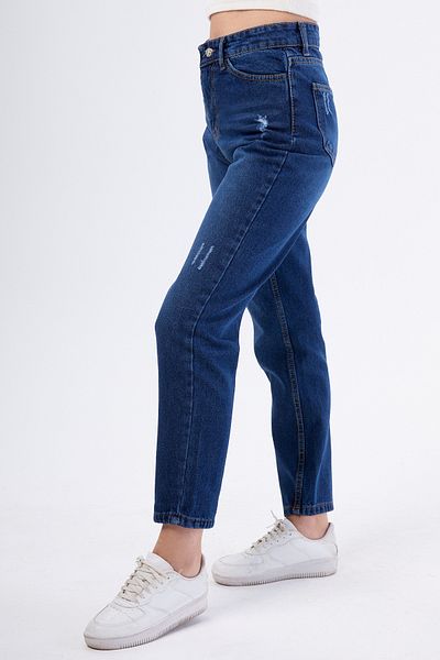 TOFİSA Blugi Mom cu talie înaltă Albastru închis - 23668