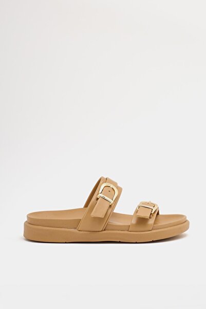 Madamra Mink Women's Double Buckle Casual Slippers – Comfortable Trendy Design