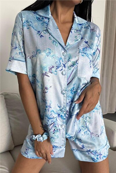 COCCOLARSI Colori Del Mondo Saten Kısa Pijama Takımı CDM2382