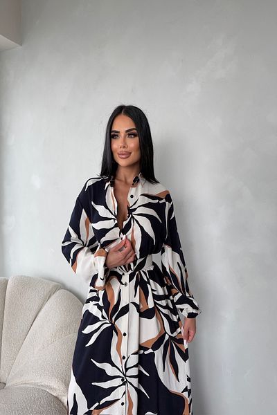 LİLA İSTANBUL Rochie de vară cu model cu nasturi, cu guler de cămașă