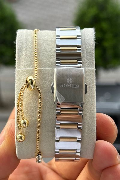 Homies Women's Wristwatch and Bracelet Gift Box Waterproof 2 Years Warranty