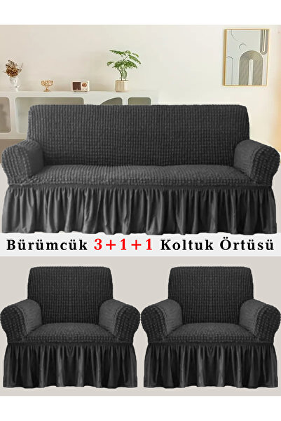 upmall Bürümcük Koltuk örtüsü, Kanepe, Çekyat Örtüsü, Koltuk Kılıfı 3 +1+ 1 Takım