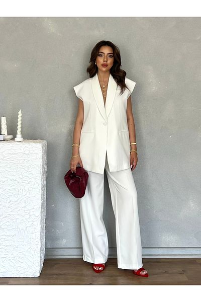 Nesil Off-Shoulder Oversize Padded Sleeveless Lined Women's Vest