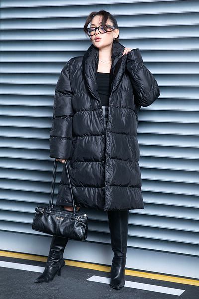 TOFİSA Black Long Puffer Jacket - 26753