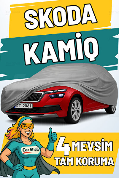Car Shell Skoda Kamiq Uyumlu Araba Brandası Su ve Güneş Geçirmez Çizilmez Miflonlu Örtü Oto Örtü