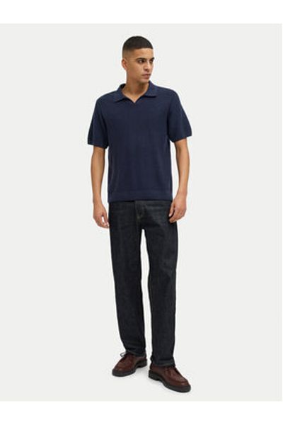 Jack & Jones Tricou polo pentru bărbați Jack Jones 12273012 Bleumarin