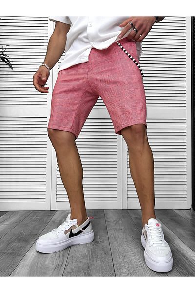 dehaine Shorts, for men, plaid, casual, red, 13157