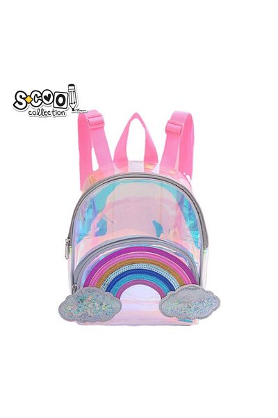OEM Ghiozdan gradinita transparent RAINBOW, 20x26x13 CM