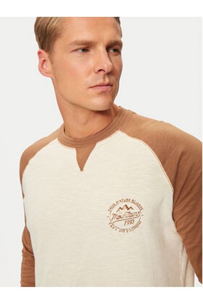 Indicode Tricou cu mânecă lungă pentru bărbați INCANTON 45-657 maro