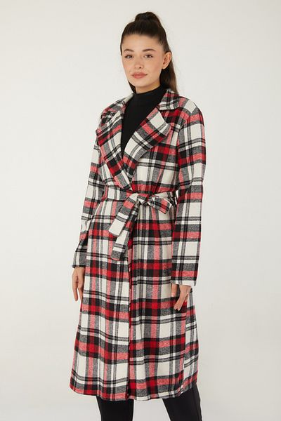 TOFİSA Patterned Stamp Coat Black - 13351