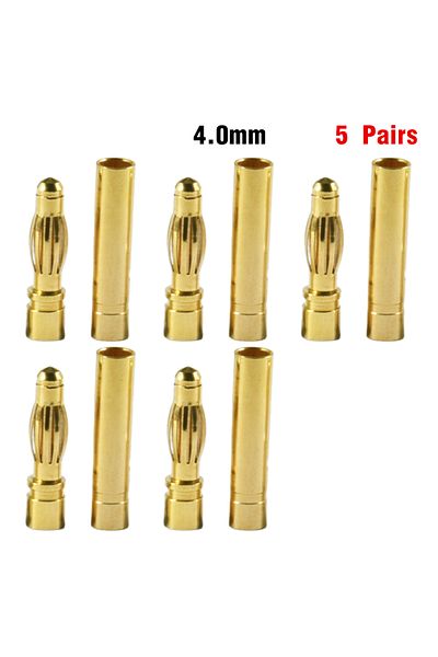 Choice 5 pairs 4.0mm 9IMOD 5/10Pair RC Bullet Connectors 2/3/3.5/4.0/5/5.5/6/8mm Male Female Banana Bullet