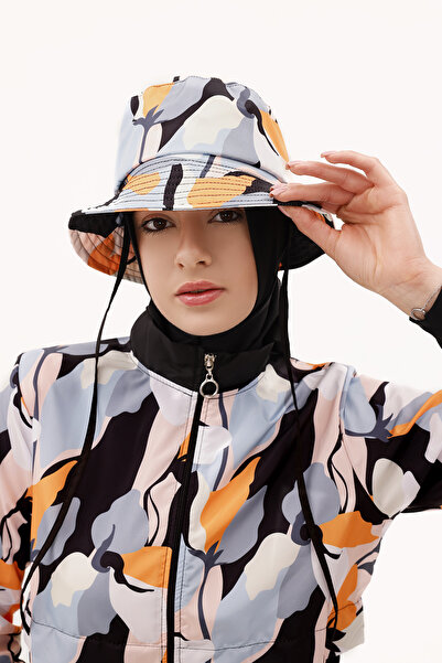 Remsa Mayo Patterned Bucket Hat Rş-113 Pera Flower Black