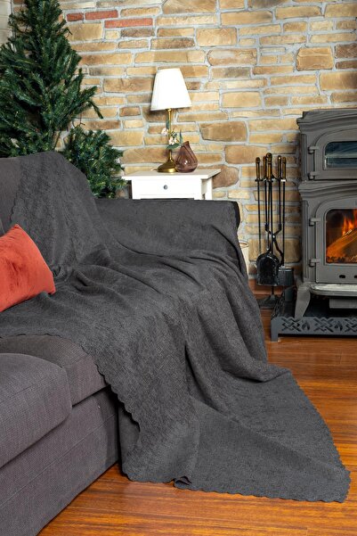 Latuda Home Premium Koltuk Örtüsü 175x350 Xlarge Gramajlı Jakarlı Şönil Gri | Kanepe Örtüsü | Kaymaz