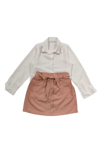 PAMPAL MODA Girl's Skirt and Shirt Suit 6-9 Years